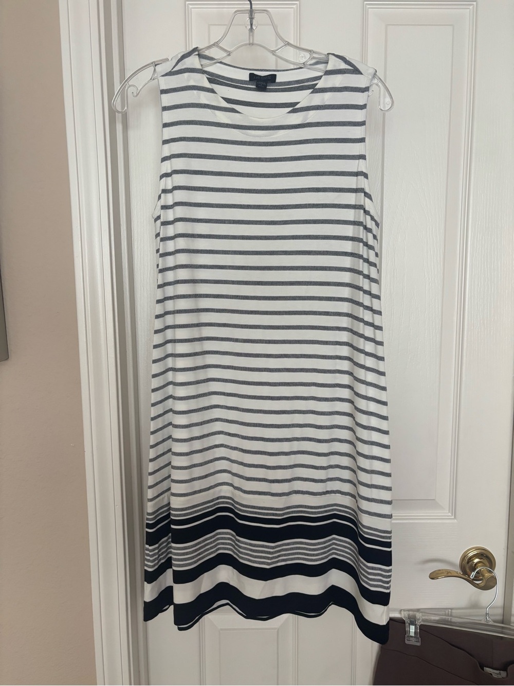 Jjill Striped Sleeveless Shift Dress - White & Black. NWOT